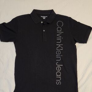 Calvin Klein Black Polo with Logo Detail